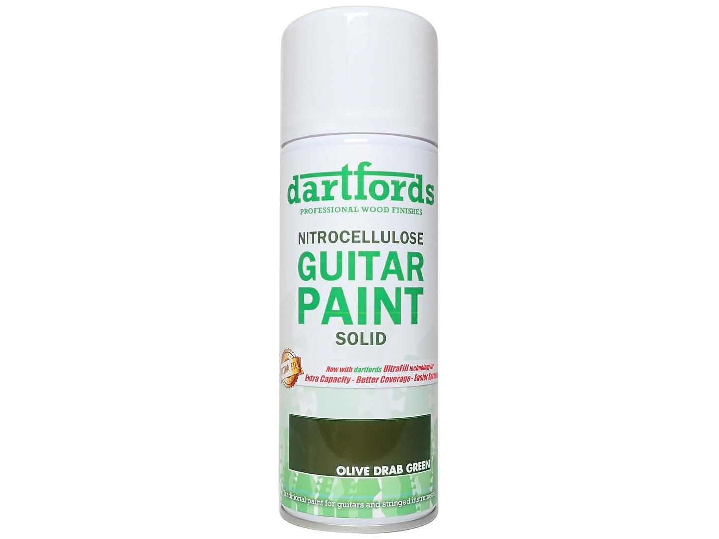 dartfords Olive Drab Green Nitrocellulose Guitar Paint - 400ml Aerosol