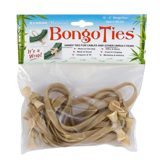BongoTies B5-02 Natural Colour Bongo Ties - Pack of 10, 5"