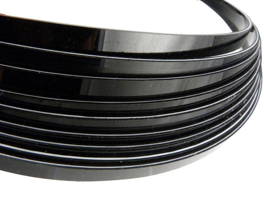 Incudo Black/White/Black Plain PVC Guitar Binding - 1700x6x1.5mm (66.9x0.24x0.06"), 3-Ply