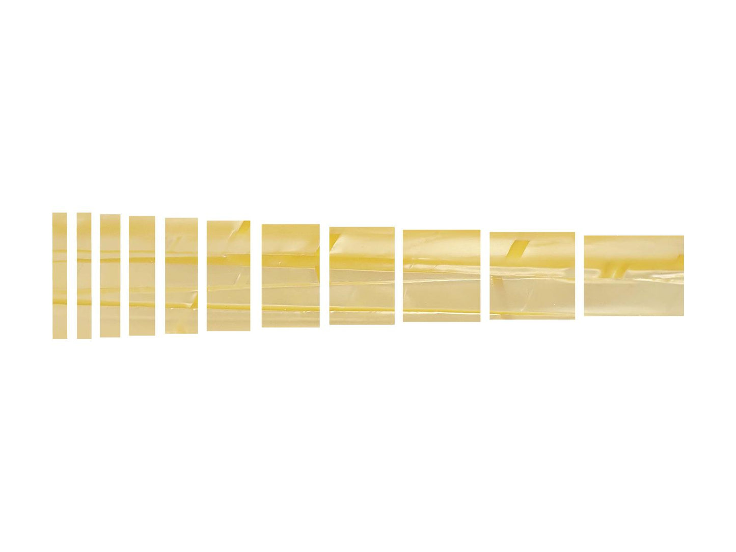 Incudo Select Yellow Vintage Pearloid Celluloid Block Guitar Fretmarker Inlay Set - Set of 11