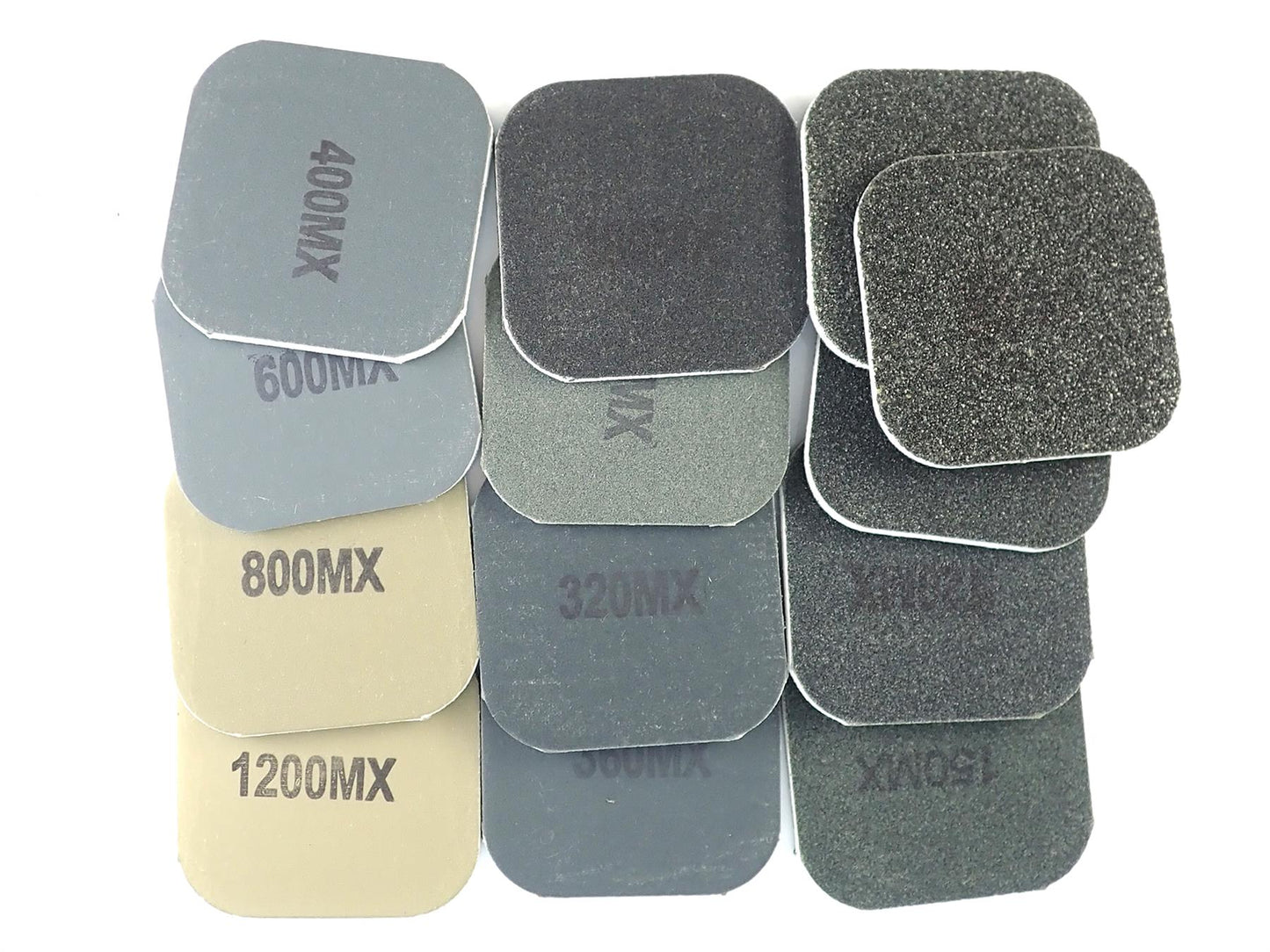Micro-Mesh Soft Touch Pads - 50.8x50.8mm (2x2"), Set of 13, m x V240 Grit - 3 Micron