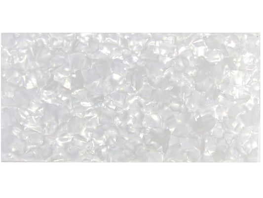 Incudo White Pearloid Celluloid Sheet - 200x100x0.71mm (7.9x3.94x0.03")