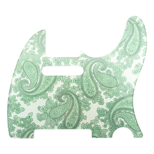 Luthitec Mint Green Backed Racing Green Paisley Acrylic Telecaster Guitar Pickguard