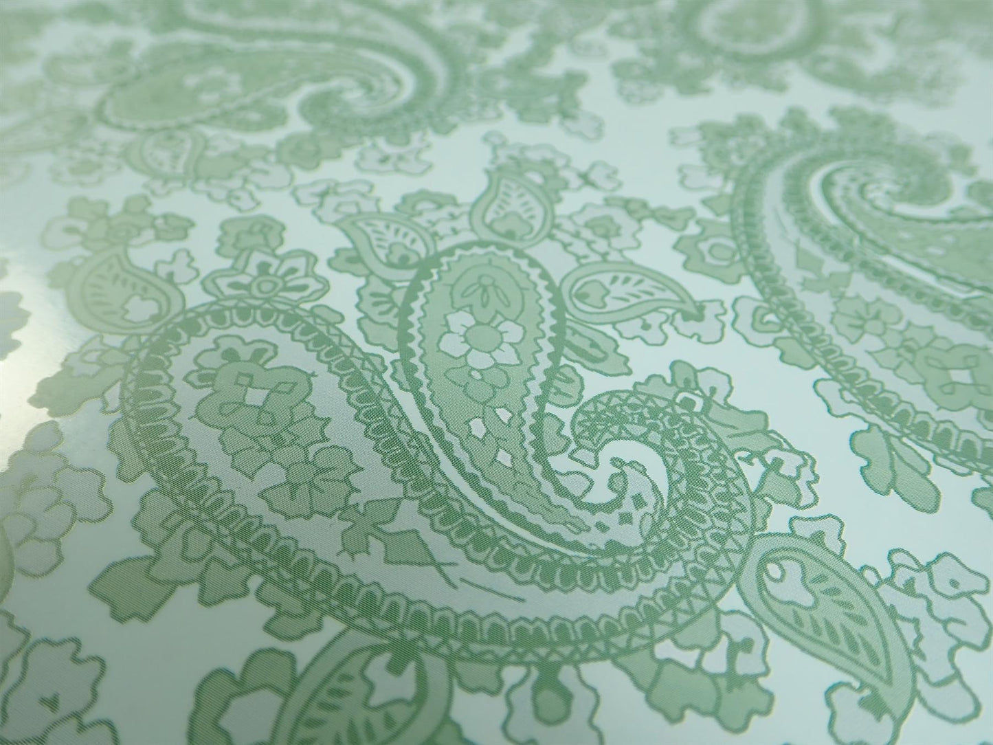 Luthitec Clear Backed Surf Green Paisley Paper Decal Sheet - 420x295mm (16.5x11.61")