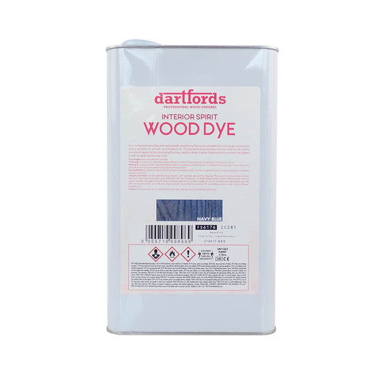 dartfords Navy Blue Interior Spirit Based Wood Dye - 5 litre Jerrycan