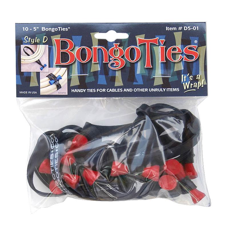 BongoTies D5-01-R Style D Lava Red Tip Bongo Ties - Pack of 10, 5"
