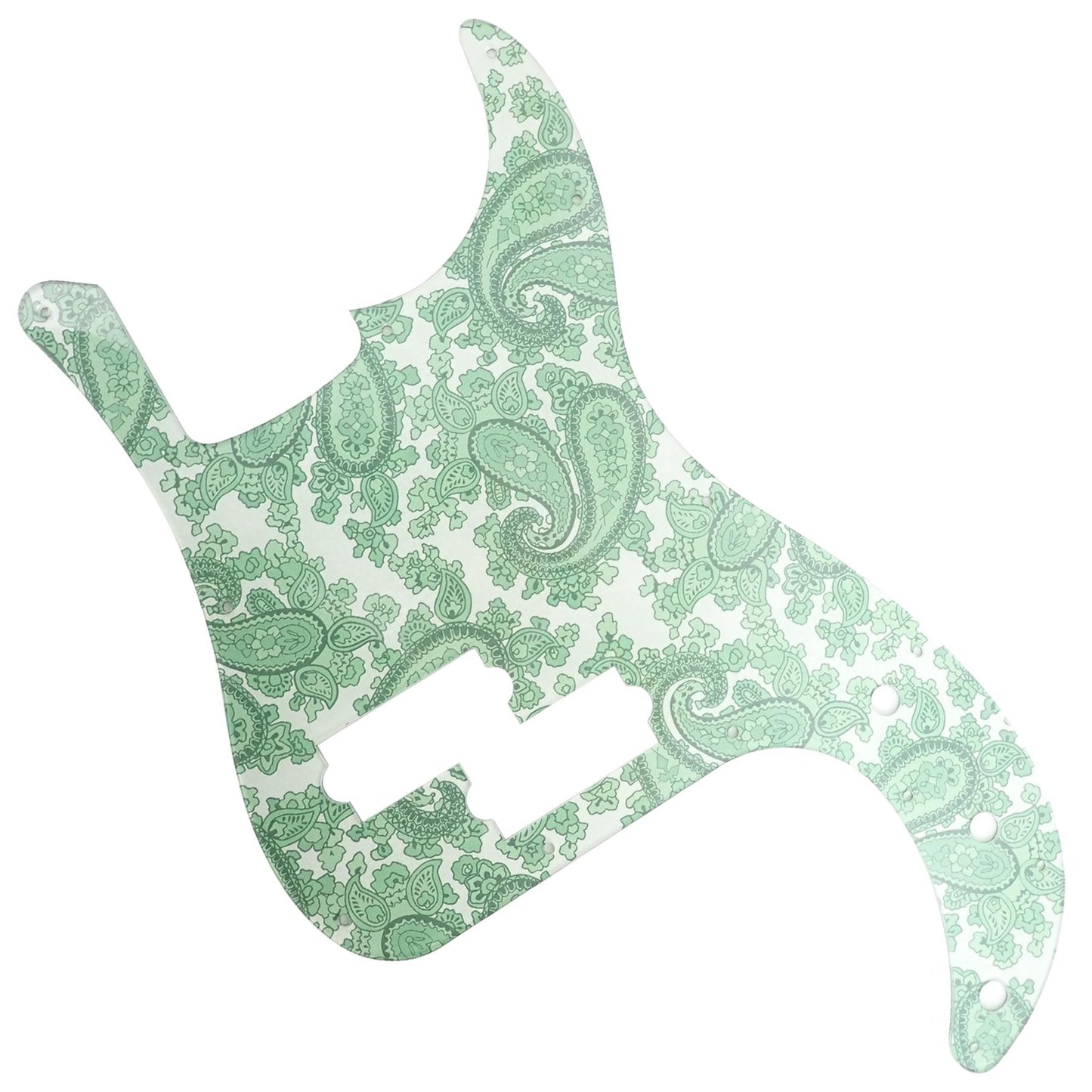 Luthitec Mint Green Backed Racing Green Paisley Acrylic Precision Bass Guitar Pickguard
