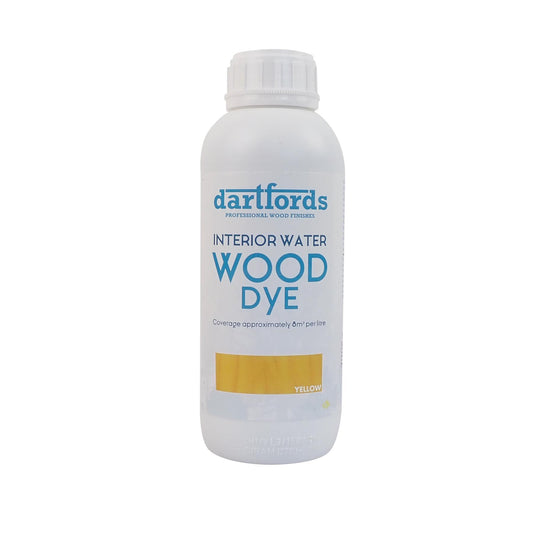 dartfords Yellow Interior Water Based Wood Dye - 1 litre Tin