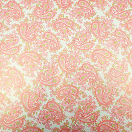 Luthitec Pearl Gold Backed Pink Paisley Paper Guitar Body Decal - 690x480mm