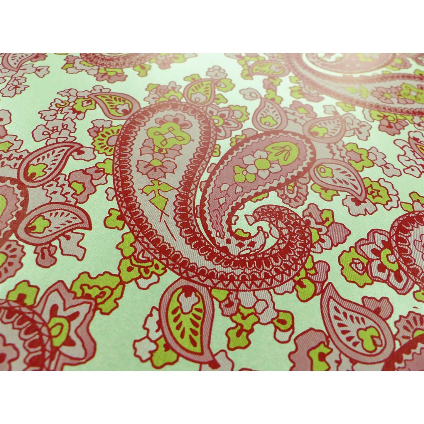 [Luthitec] Mint Green Backed Pink Paisley Paper Guitar Body Decal - 420x295mm