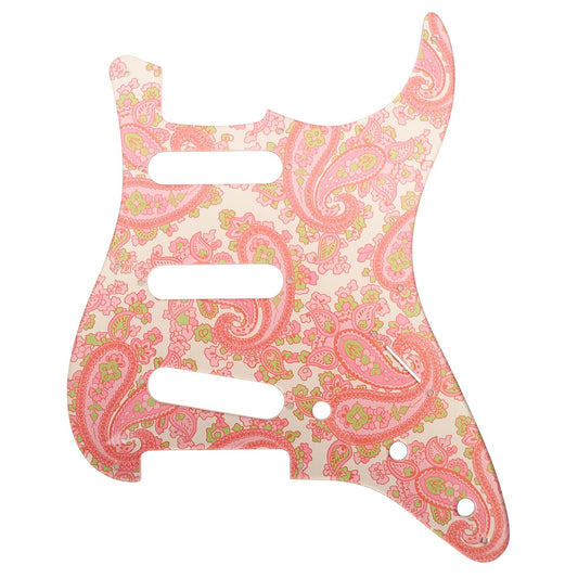 Luthitec Pearl Gold Backed Pink Paisley Acrylic Stratocaster 8 Hole Guitar Pickguard
