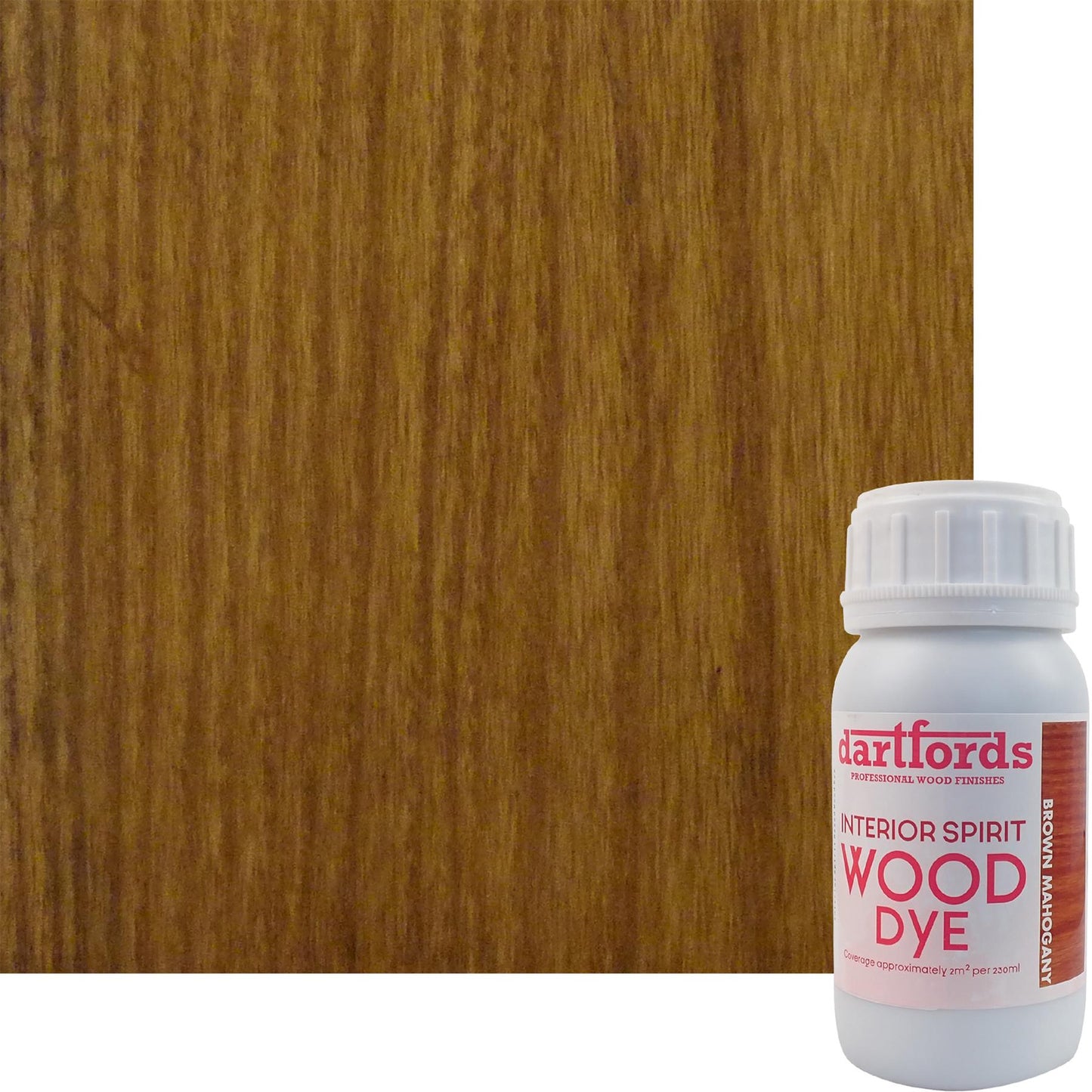 dartfords Brown Mahogany Interior Spirit Based Wood Dye - 230ml Tin