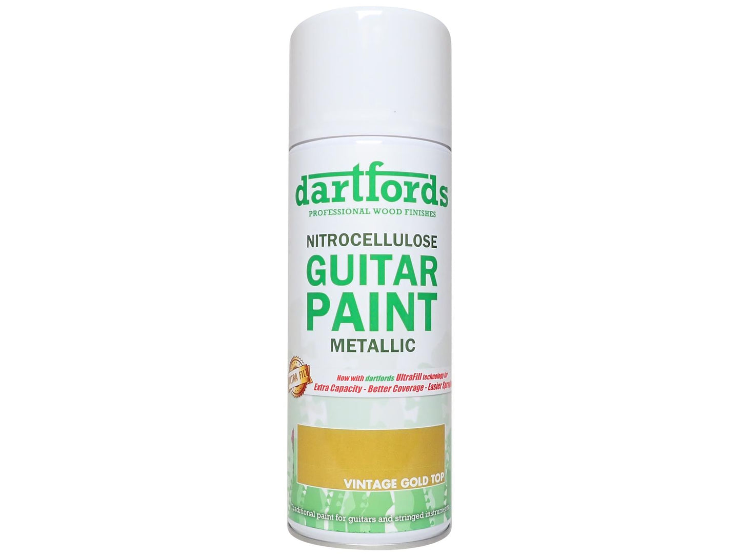 dartfords Vintage Gold Top Metallic Nitrocellulose Guitar Paint - 400ml Aerosol