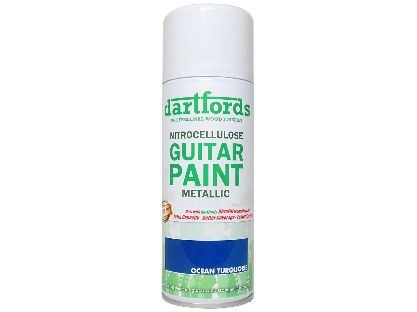 dartfords Ocean Turquoise Metallic Nitrocellulose Guitar Paint - 400ml Aerosol