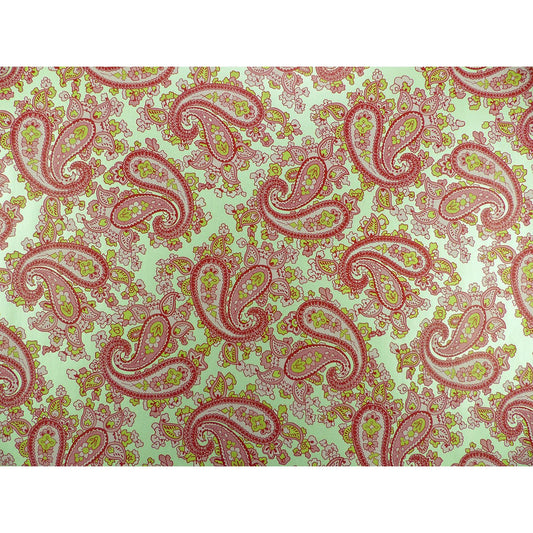 [Luthitec] Mint Green Backed Pink Paisley Paper Guitar Body Decal - 420x295mm