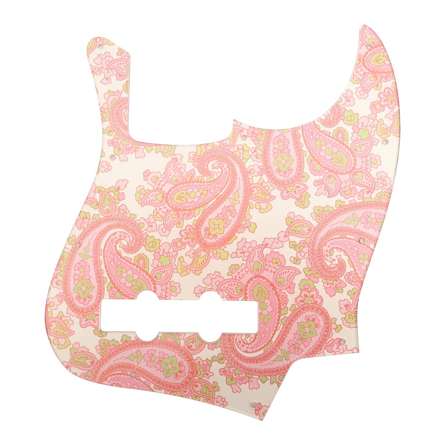 Luthitec Pearl Gold Backed Pink Paisley Acrylic Jazz Bass Guitar Pickguard