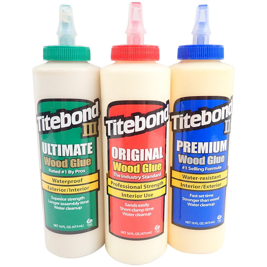 Titebond Original, Premium and Ultimate Wood Glue Selection Pack (16 fl oz) (Set of 3)