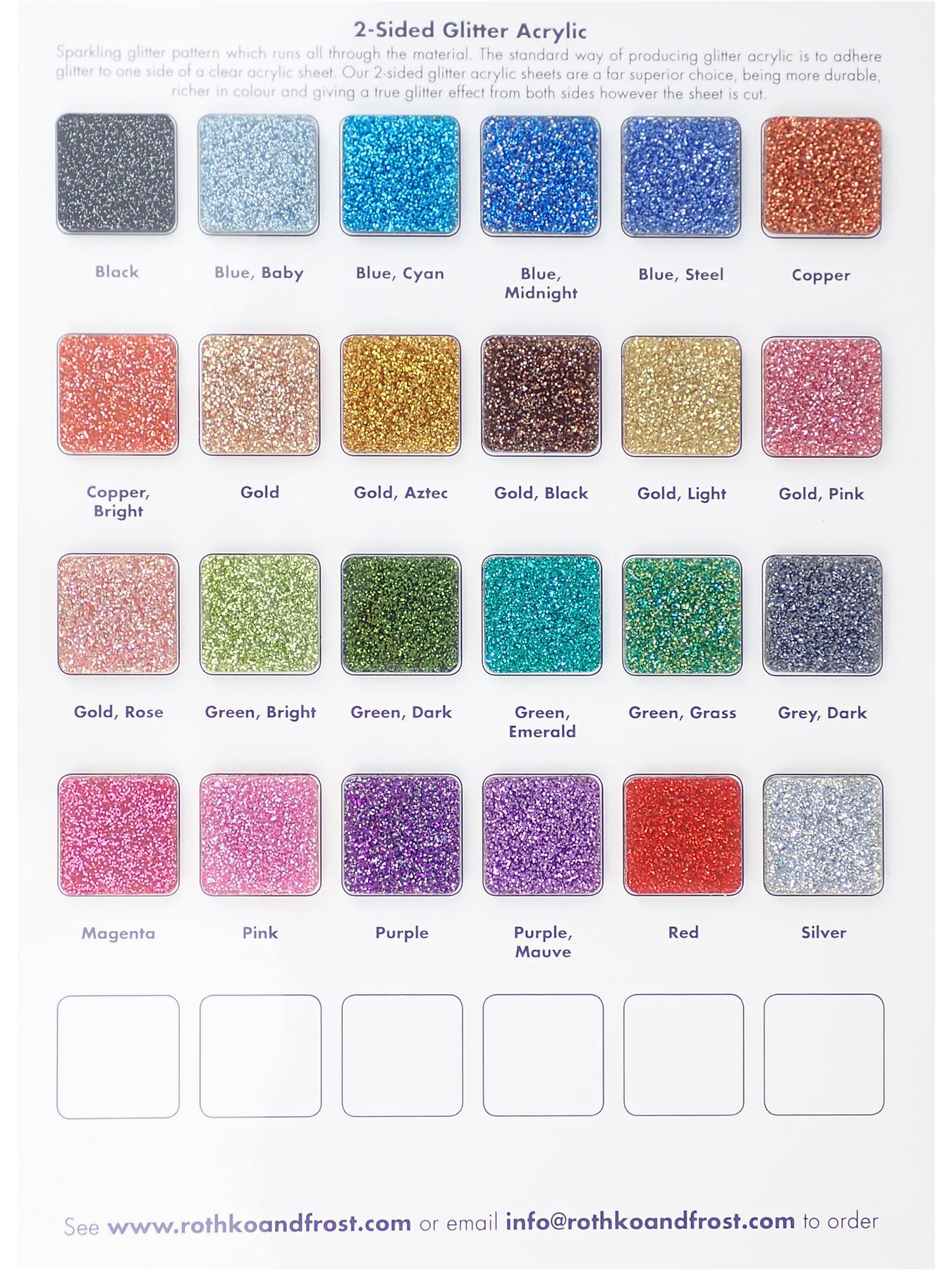Incudo 2-Sided Glitter Acrylic Swatch Page