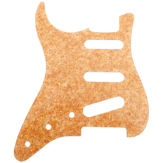 Luthitec Rich Gold Glitter Acrylic Stratocaster 11 Hole Guitar Pickguard