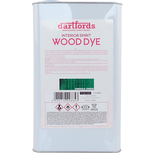 dartfords Emerald Green Interior Spirit Based Wood Dye - 5 litre Jerrycan