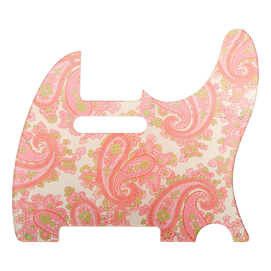 Luthitec Pearl Gold Backed Pink Paisley Acrylic Telecaster Guitar Pickguard