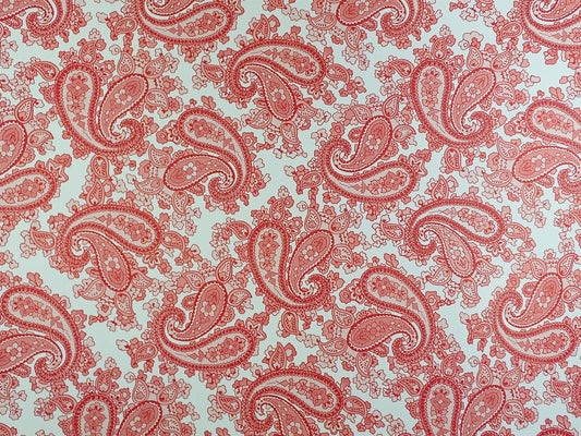 Luthitec Clear Backed Red Paisley Paper Decal Sheet - 420x295mm (16.5x11.61")