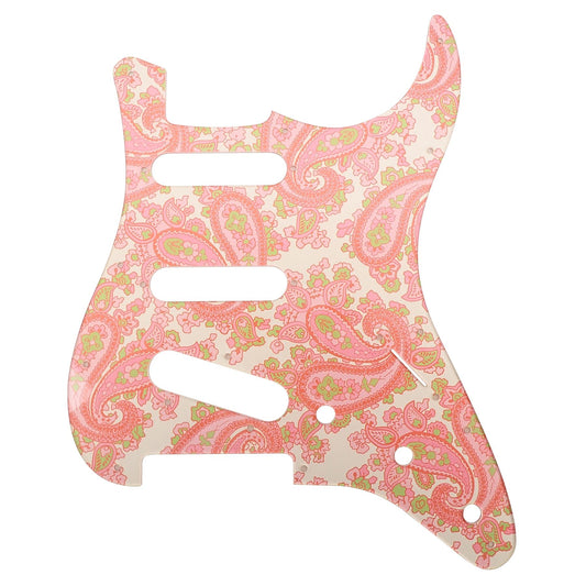 Luthitec Pearl Gold Backed Pink Paisley Acrylic Stratocaster 11 Hole Guitar Pickguard