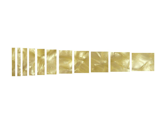 Incudo Yellow Large Pattern Pearloid Celluloid Block Guitar Fretmarker Inlay Set - Set of 11