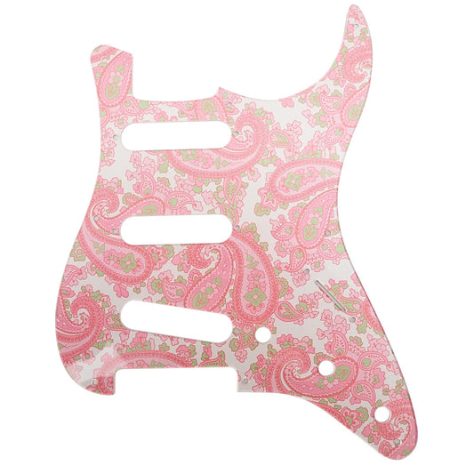 Luthitec Silver Backed Pink Paisley Acrylic Stratocaster 8 Hole Guitar Pickguard