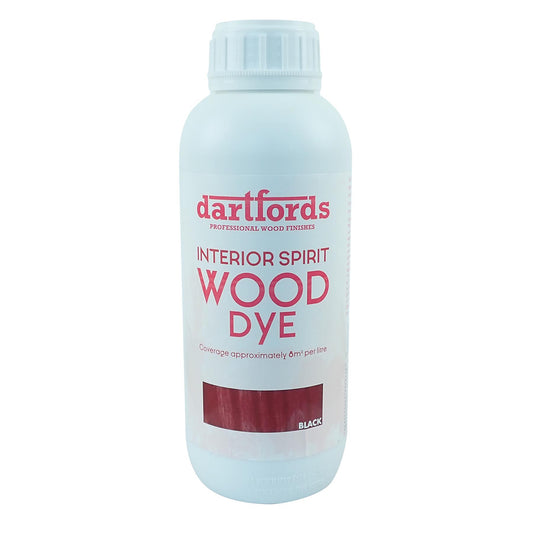 dartfords Black Interior Spirit Based Wood Dye - 1 litre Tin