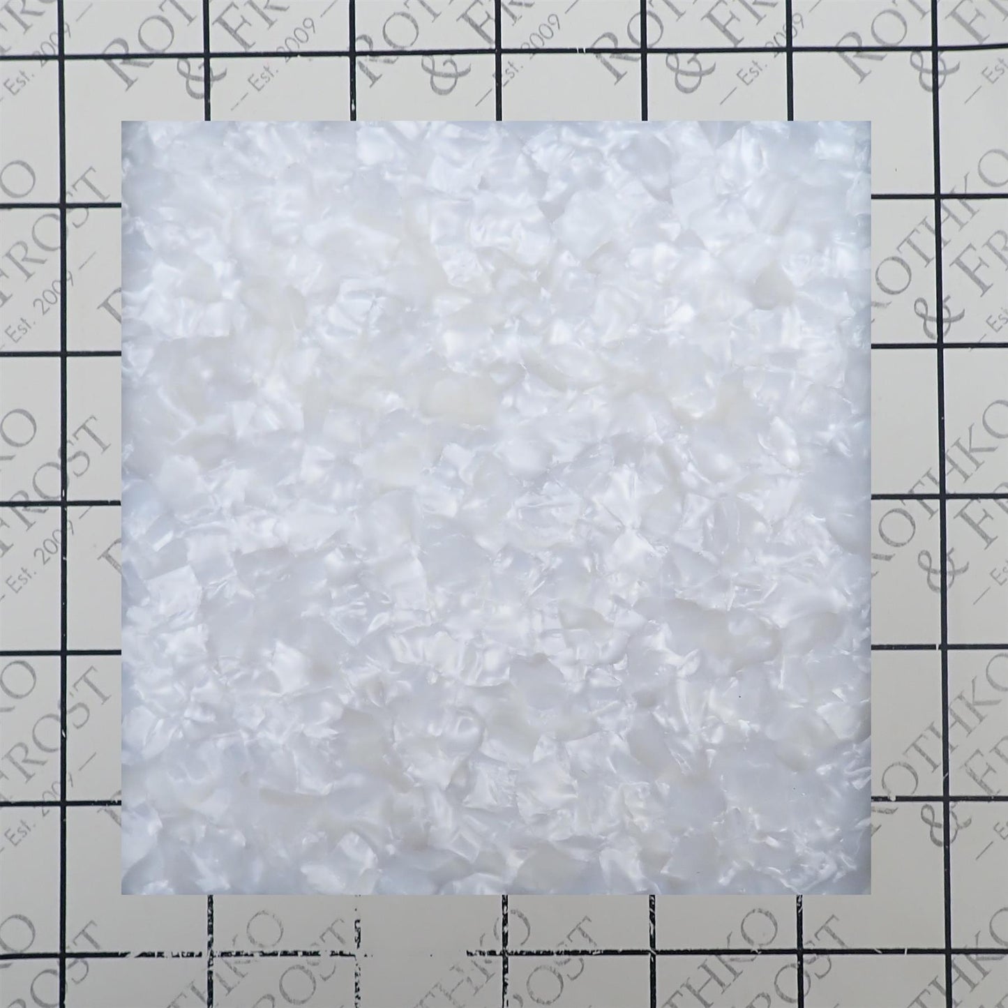 Incudo White Pearloid Celluloid Sheet - 200x100x1.5mm (7.9x3.94x0.06")