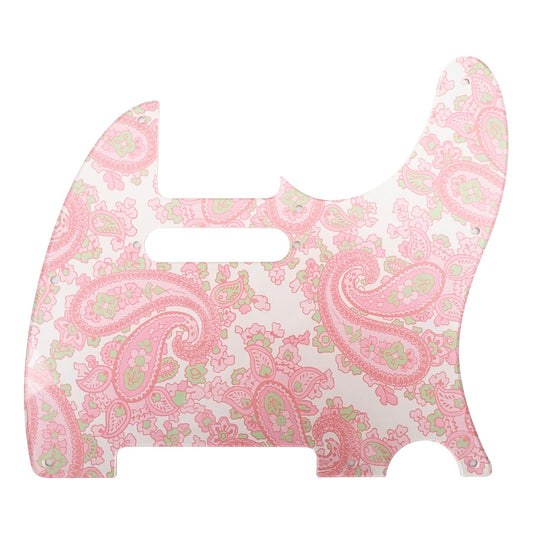 Luthitec Silver Backed Pink Paisley Acrylic Telecaster Guitar Pickguard